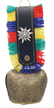 Glocke antik Fransenband Edelweiss 5cm